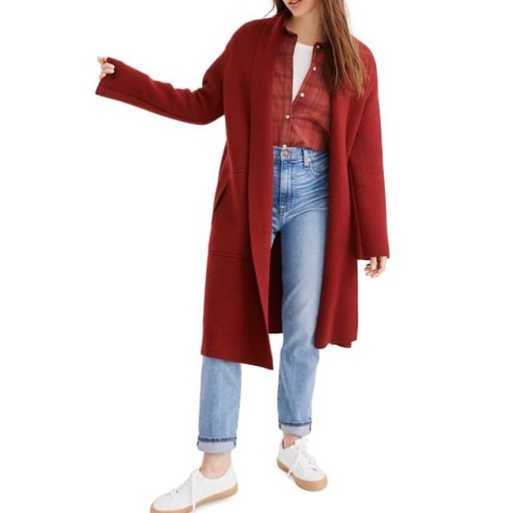 made for life Jackets & Blazers - NEW Madewell Rivington Sweater Coat in Red